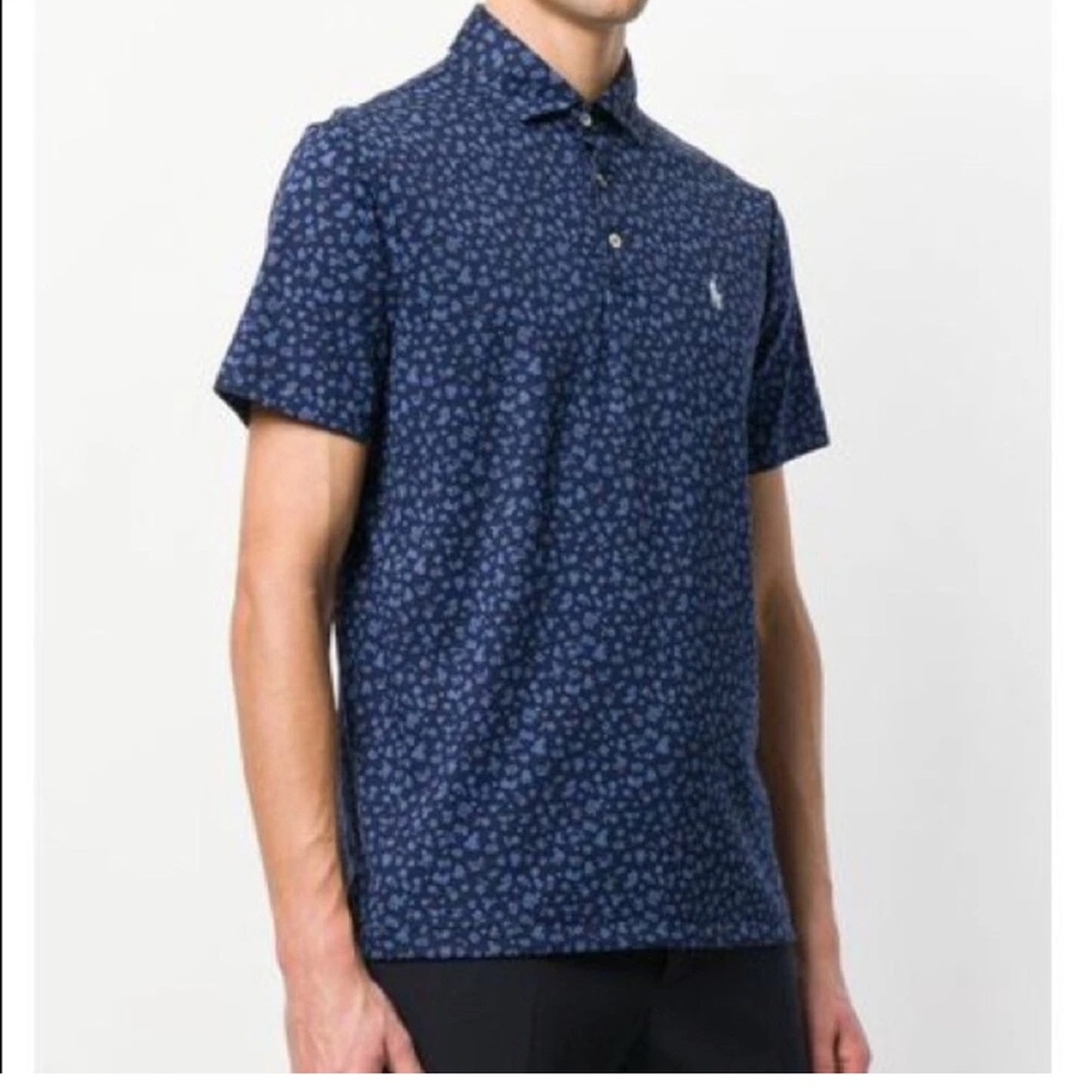 Polo Ralph Lauren NWT Men's Blue Floral Polo Shirt Size L/G